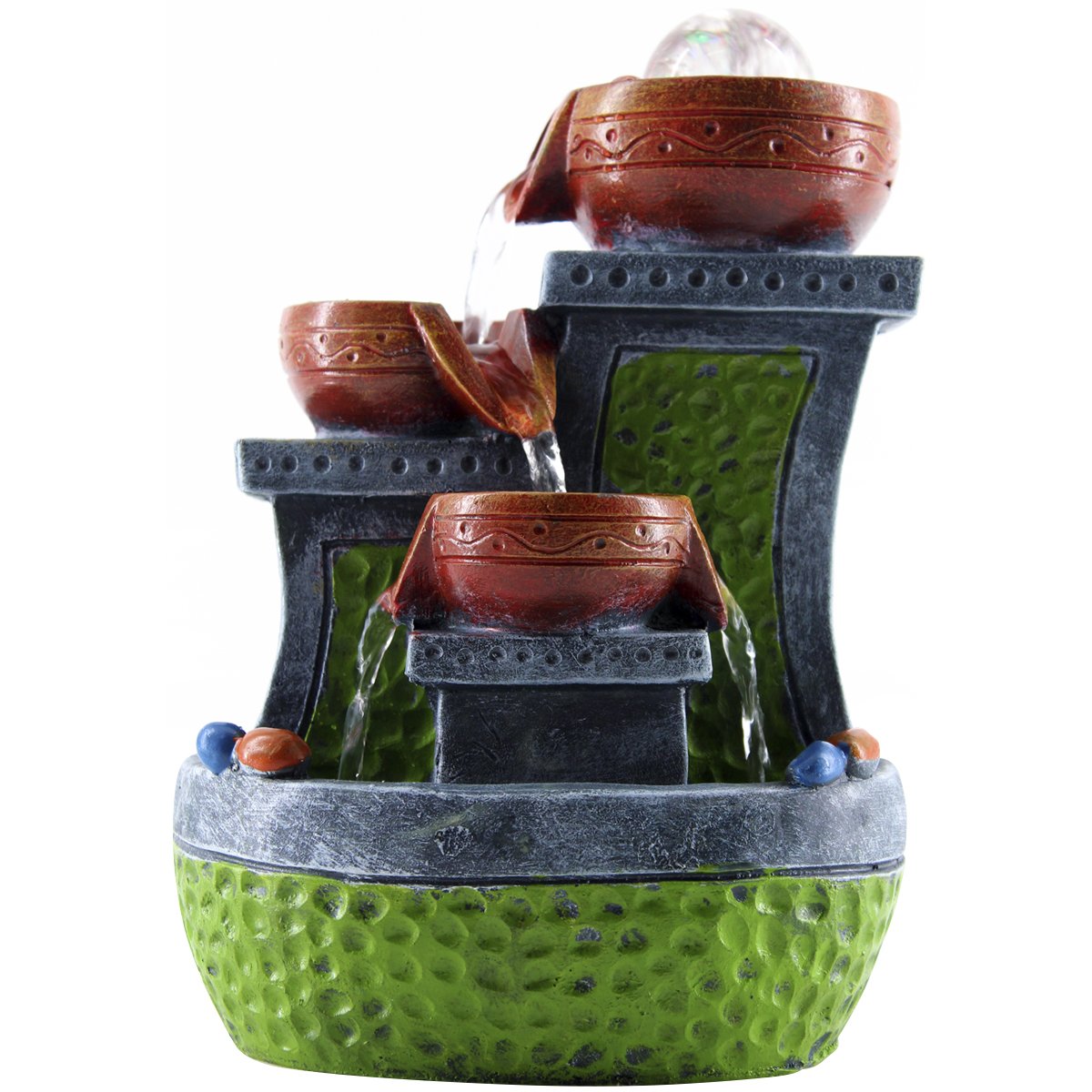 Fontaine 3個セット Fonte De Água Decorativa Resina Cascata 3 Quedas 5268 Bivolt