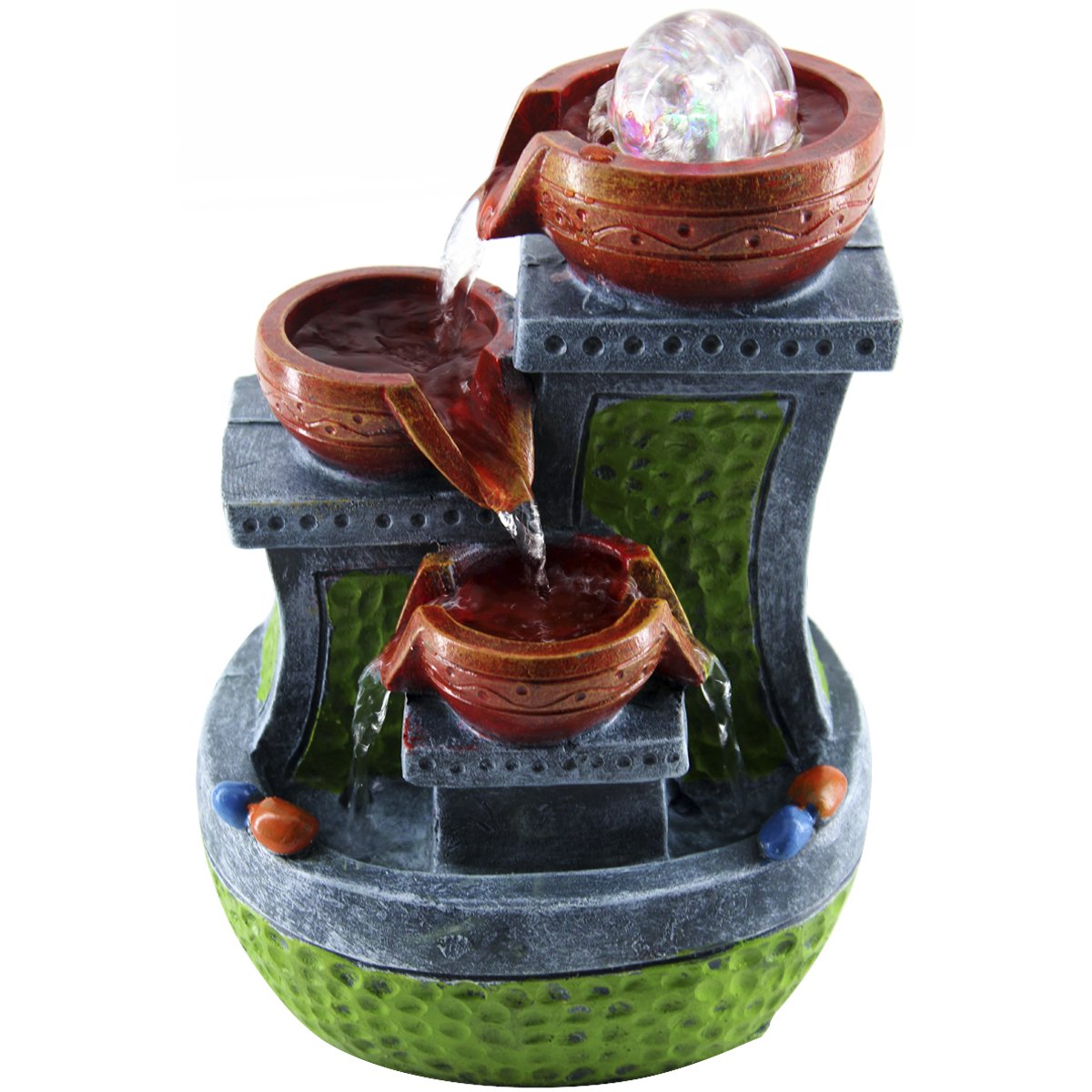 Fonte De Água Decorativa Resina Cascata 3 Quedas 5268 Bivolt