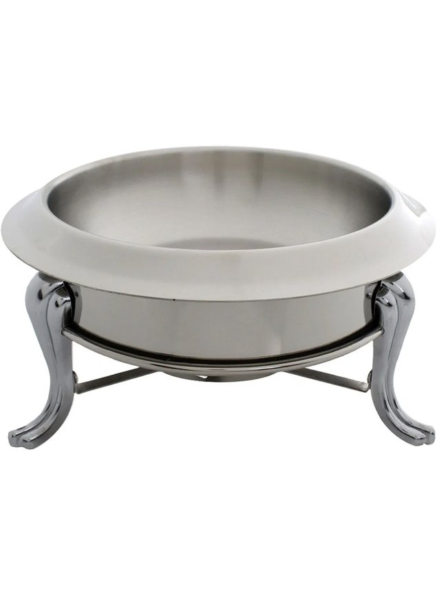 rechaud em aco inox cm redondo com tampa de vidro 2