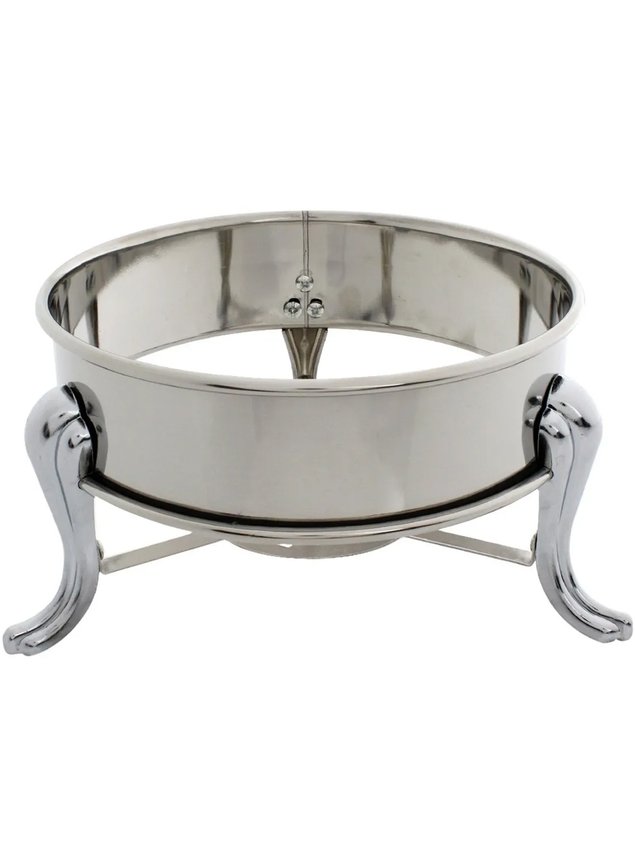 rechaud em aco inox cm redondo com tampa de vidro 3