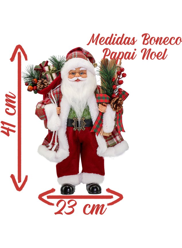 boneco 22460 papai noel magizi medidas