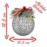 Decoração Enfeite Bola Árvore Natal Dourada Glitter Natalina 12,5cm h21140 prata principal