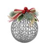 Decoração Enfeite Bola Árvore Natal Dourada Glitter Natalina 12,5cm h21140 prata principal