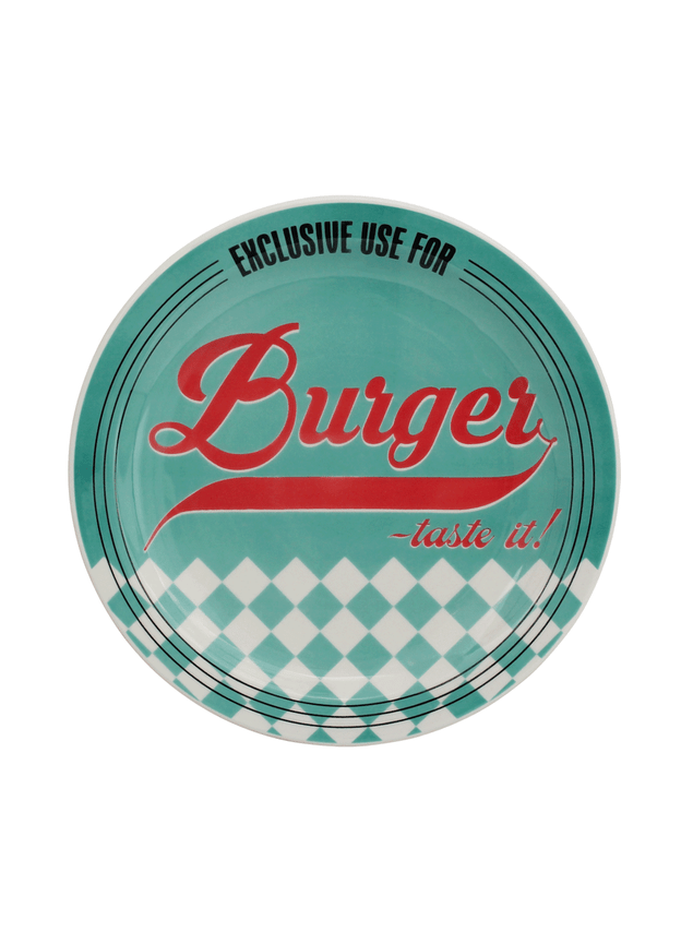 prato raso retro burger azul blue oxford 26cm