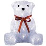 Decoração Enfeite Natal Urso Polar Natalino Led Acrílico17cm hq62702 apagado