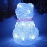 Decoração Enfeite Natal Urso Polar Natalino Led Acrílico17cm hq62702 costas