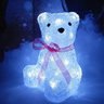 Decoração Enfeite Natal Urso Polar Natalino Led Acrílico17cm hq62702