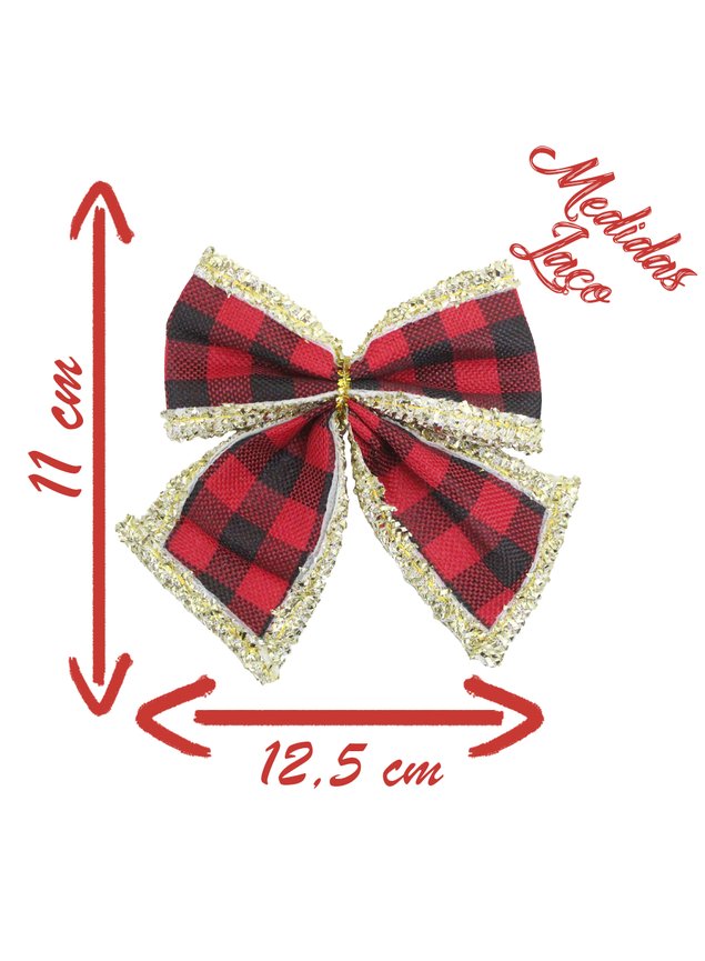 enfeite arvore natal laco lacinho vermelho 3 pecas 9cm h21424 vermelho medidas