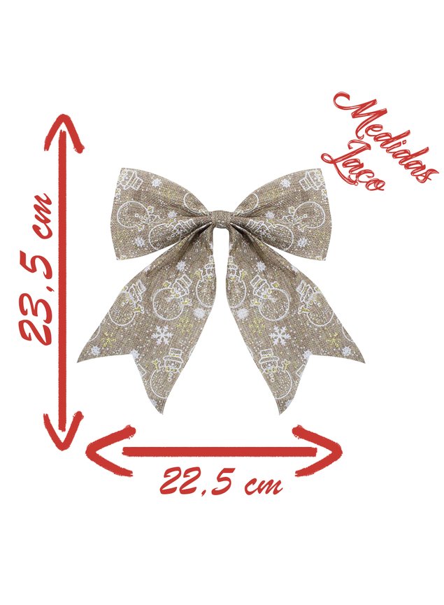 enfeite arvore natal laco lacinho boneco de neve 1 peca 23 5cm h21417 medidas