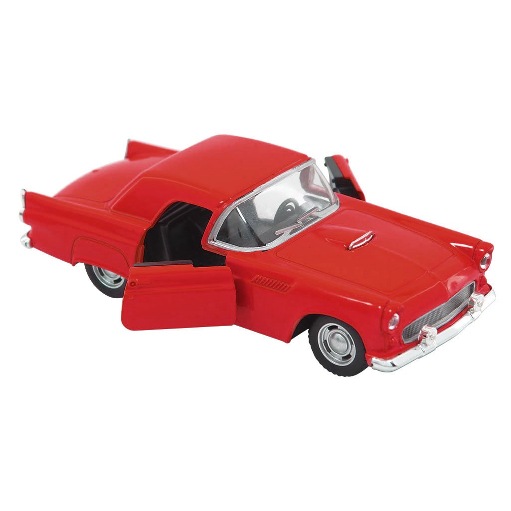 Miniatura Carrinho Antigo de Metal Ford Thunderbird Vermelho 1955