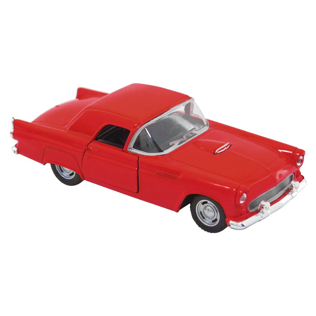 Miniatura Carrinho Antigo de Metal Ford Thunderbird Vermelho 1955