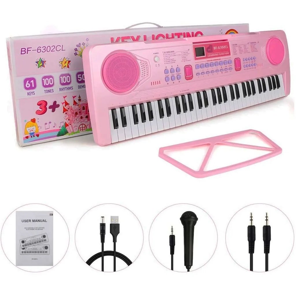 Teclado Eletrônico Semi Profissional 61 Teclas Bigfun BF-6302CL
