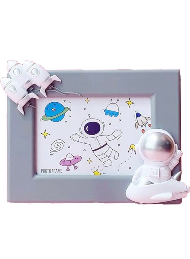 02 porta retrato decorativo moldura espacial de astronalta 3d unico