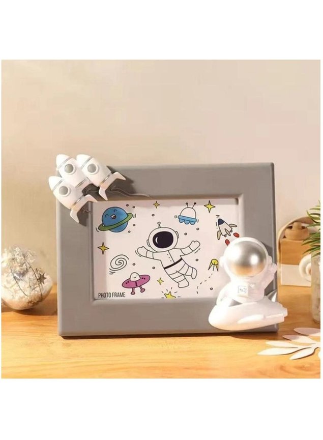 04 porta retrato decorativo moldura espacial de astronalta 3d unico