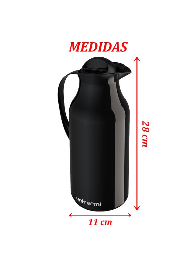 01 garrafa termica de mesa siena preta 1l cafe cha chimarrao