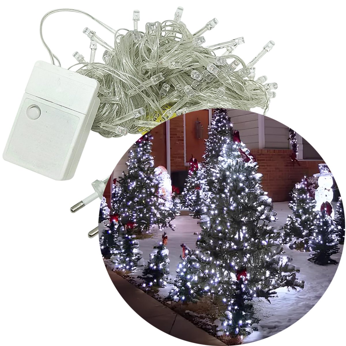 Cascata De Natal 520 LED Luz Branca 8 Funções 5x2m 220V