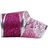 fita aramada rosa decoracao natalina 6 3cm x 2 7m glitter2