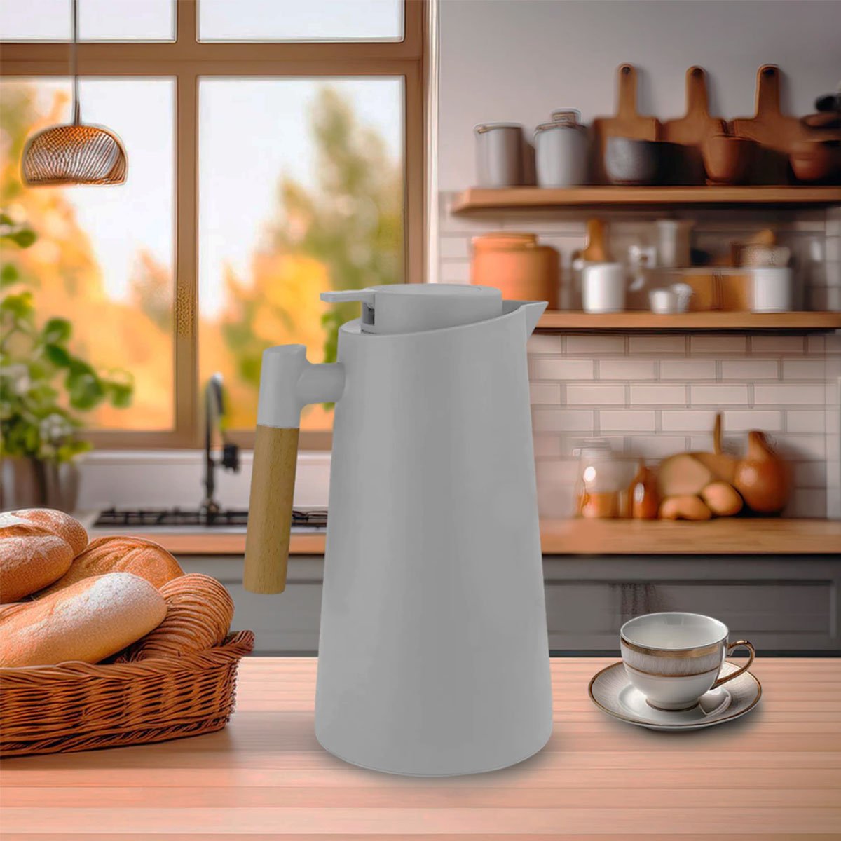garrafa termica de mesa nordica cinza cha cafe chimarrao 1l