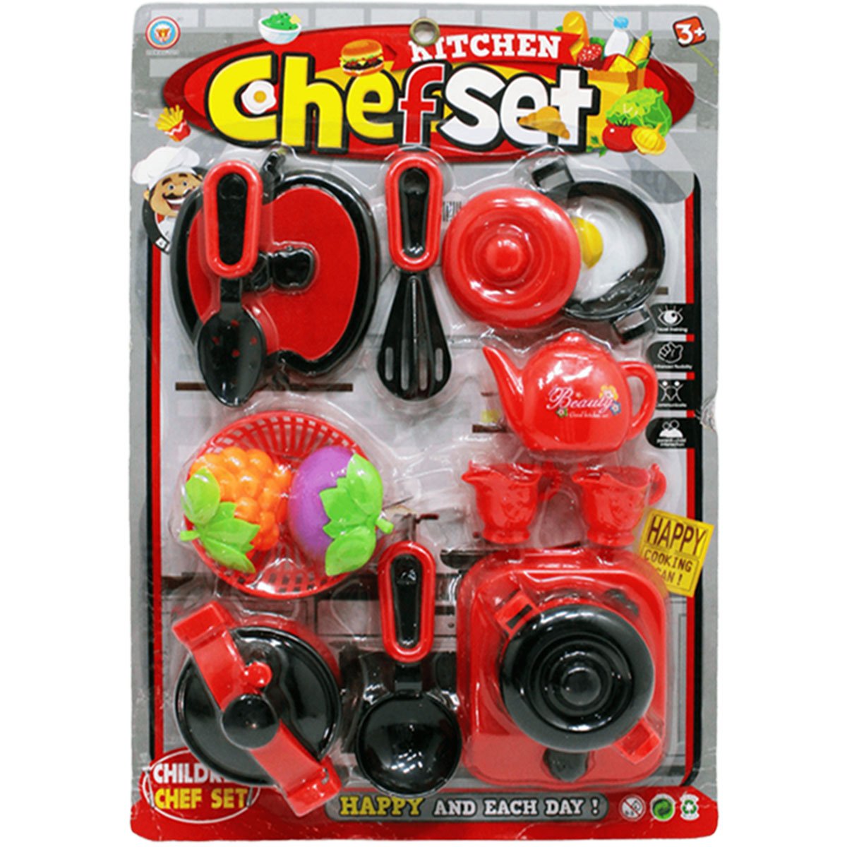kit brinquedo chefe de cozinha brincando de casinha 19 pecas1