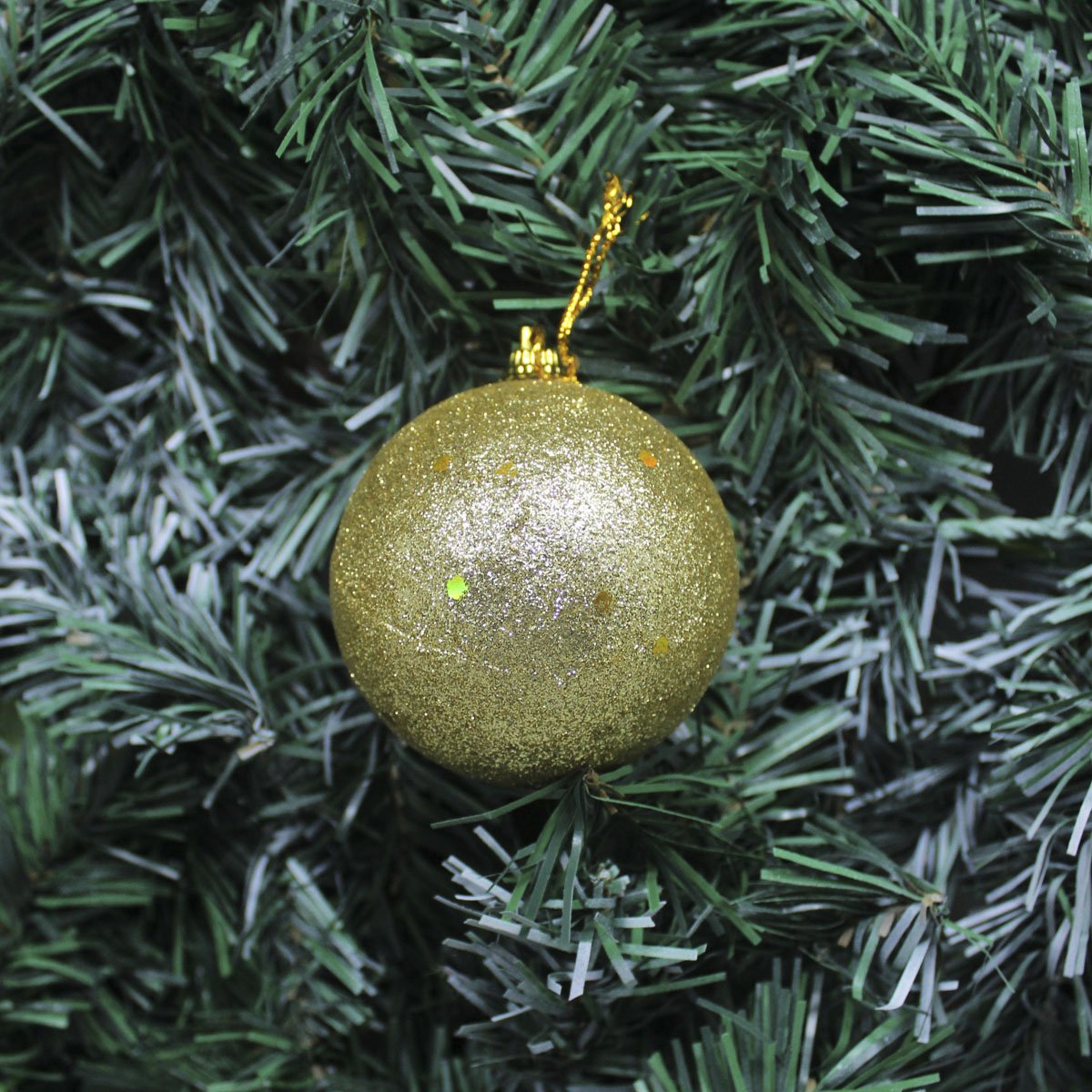 kit 2 bolas natal glitter dourada enfeite natalino 70mm1