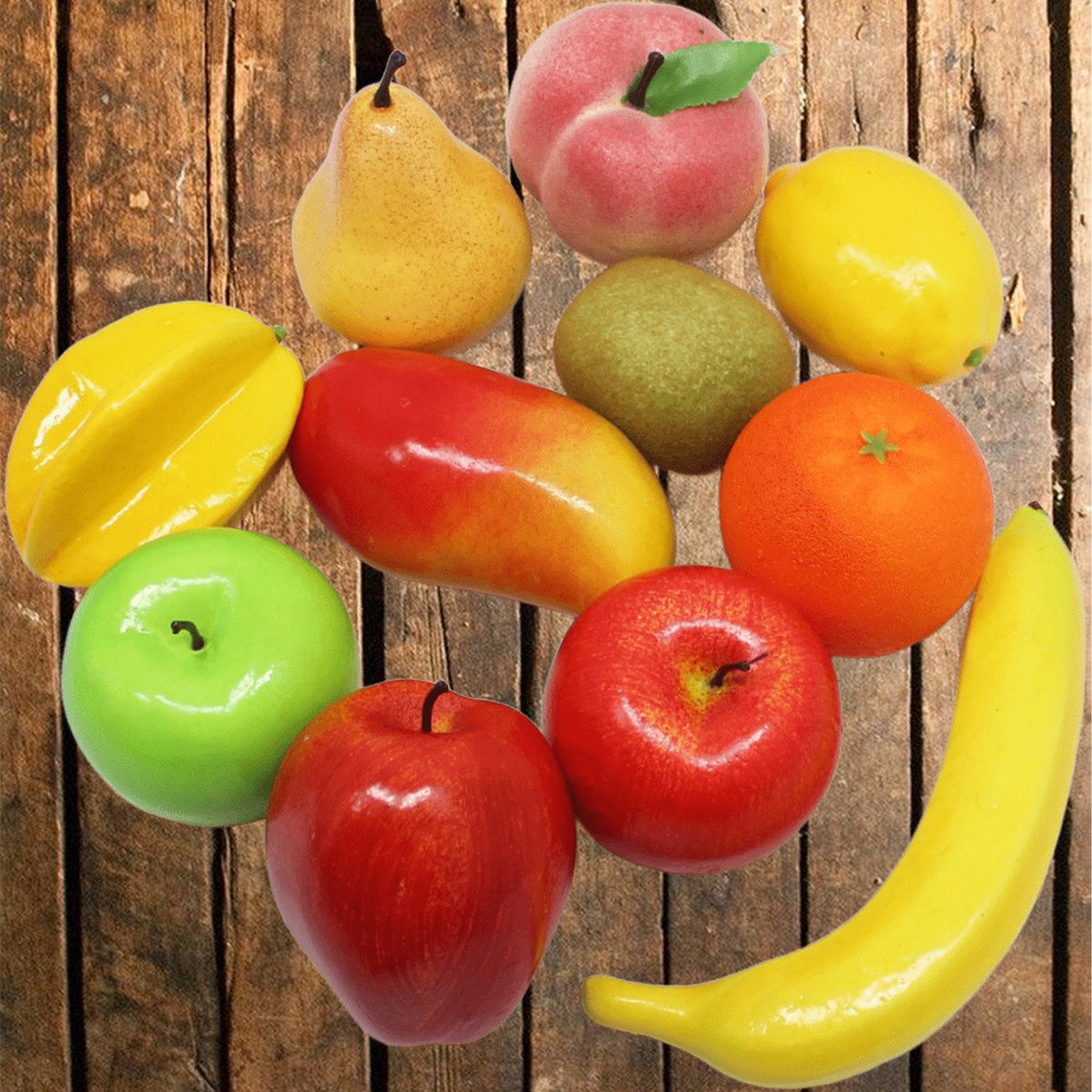 kit decoracao frutas artificial tamanho real em isopor 11pcs4