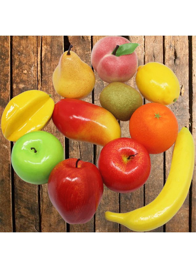 kit decoracao frutas artificial tamanho real em isopor 11pcs4