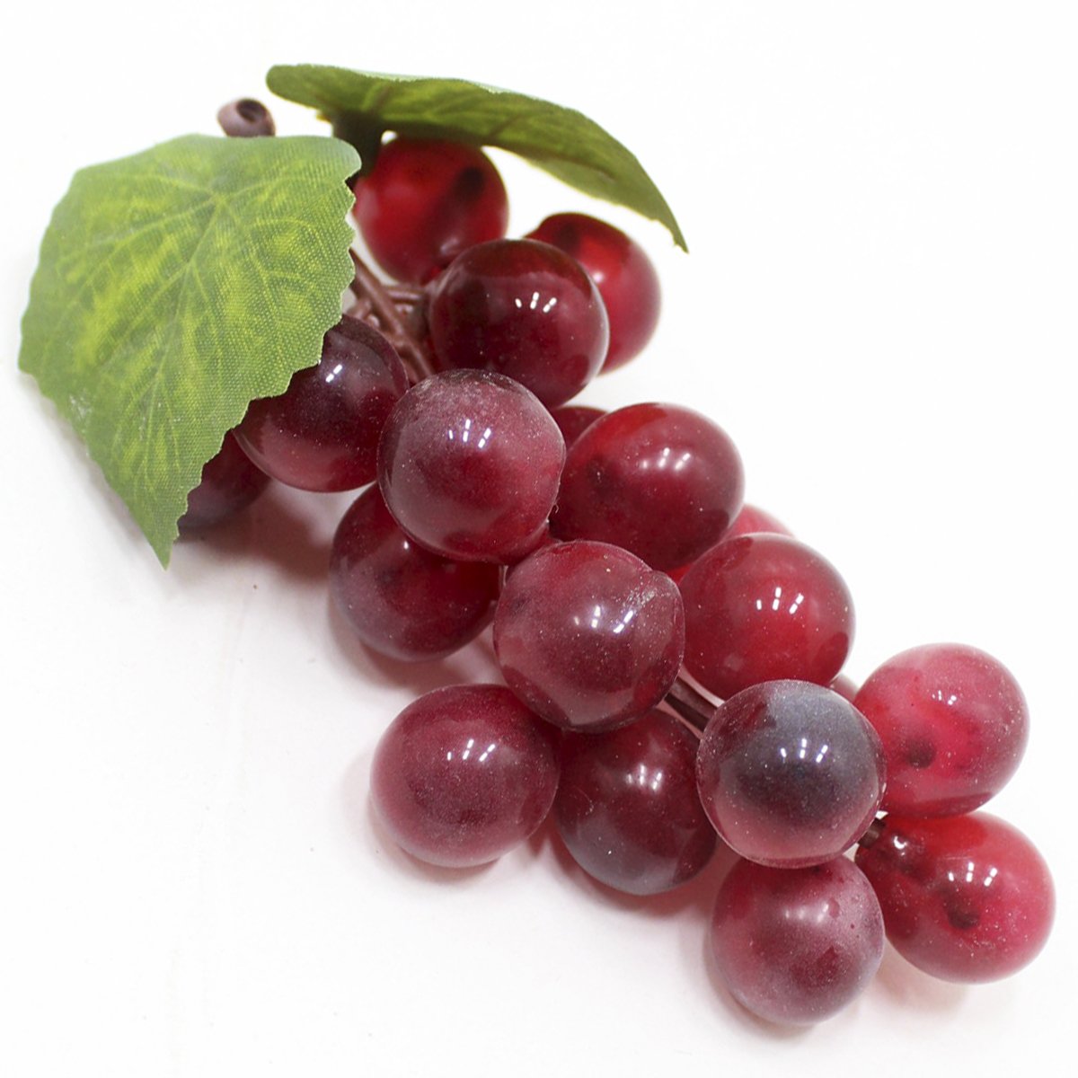 cacho de uva vermelha fruta artificial de silicone 12cm