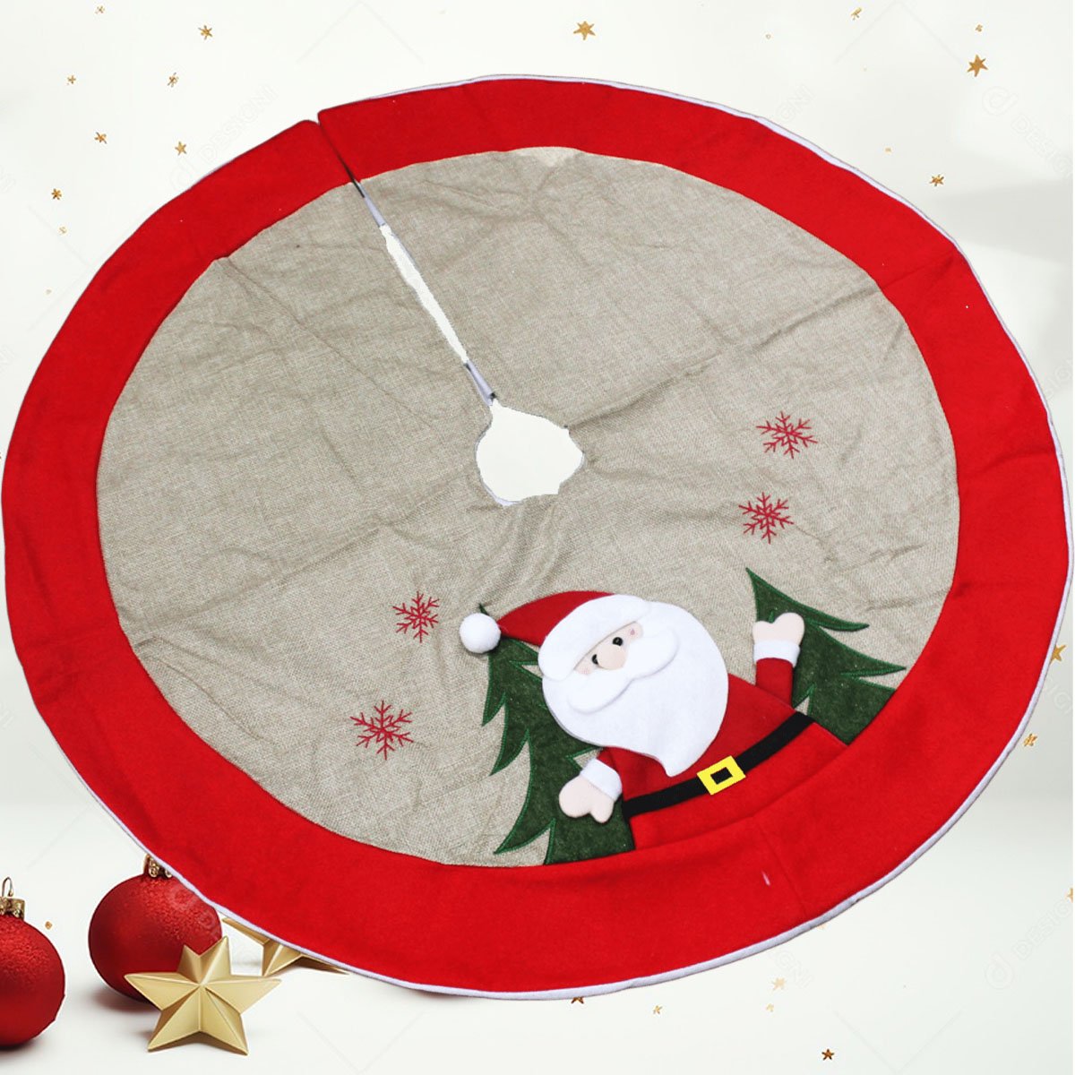 saia de arvore natal tematica flocos de neve natalino 90cm3