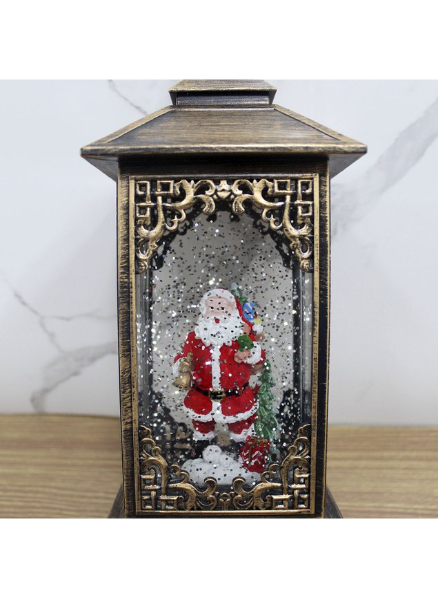 luminaria lamparina papai noel natalino leds musical de 30cm2