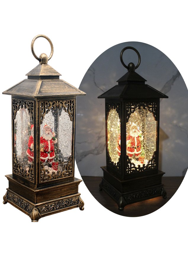 luminaria lamparina papai noel natalino leds musical de 30cm3