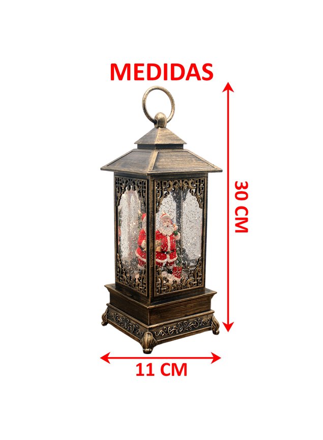 luminaria lamparina papai noel natalino leds musical de 30cm4