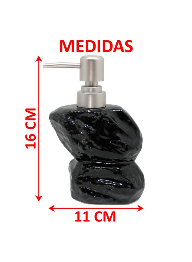 saboneteira liquida decoracao preto banheiro ceramica 350ml3