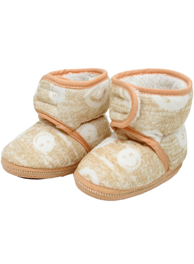pantufas sapatinho infantil bebe forrada com velcro laranja