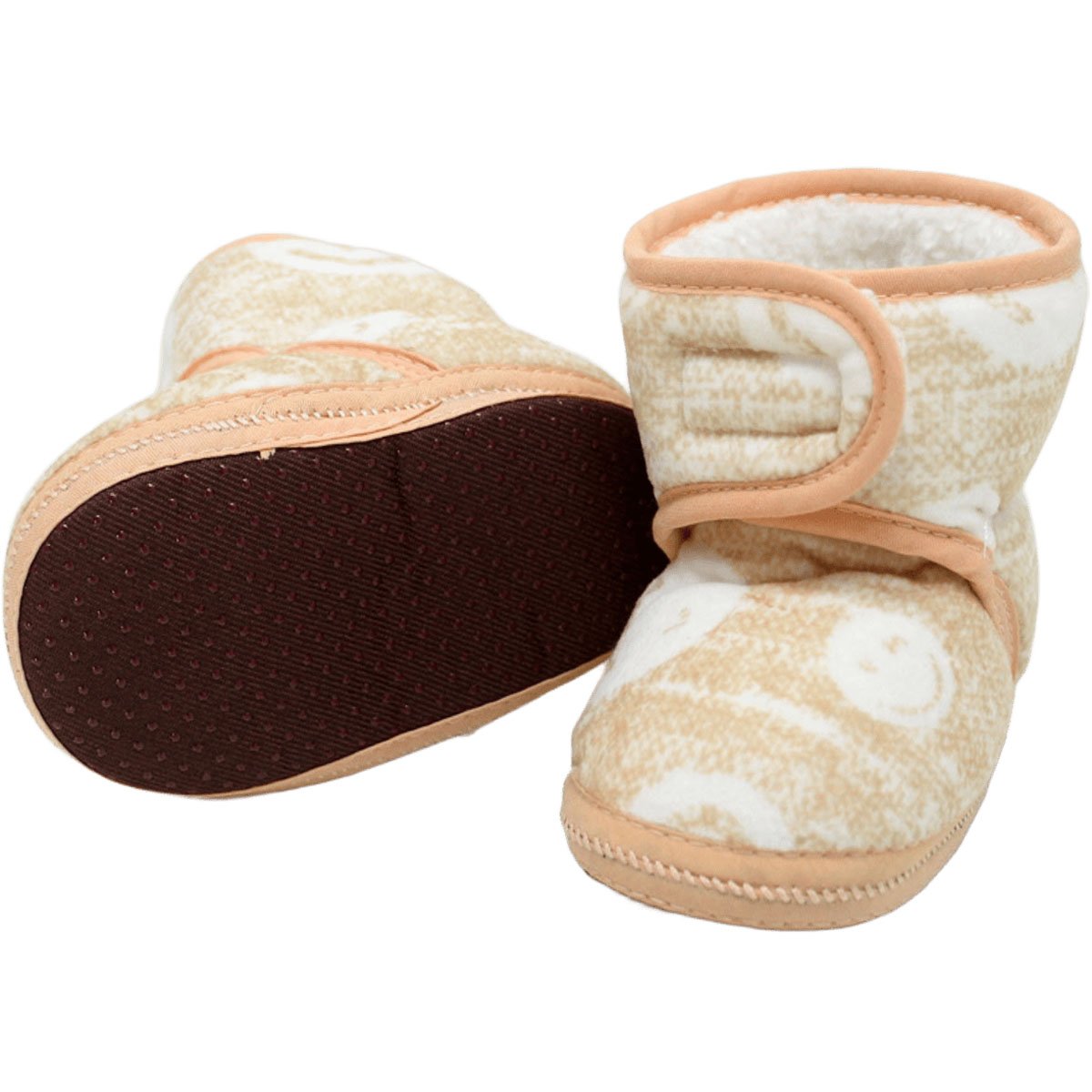 pantufas sapatinho infantil bebe forrada com velcro laranja1
