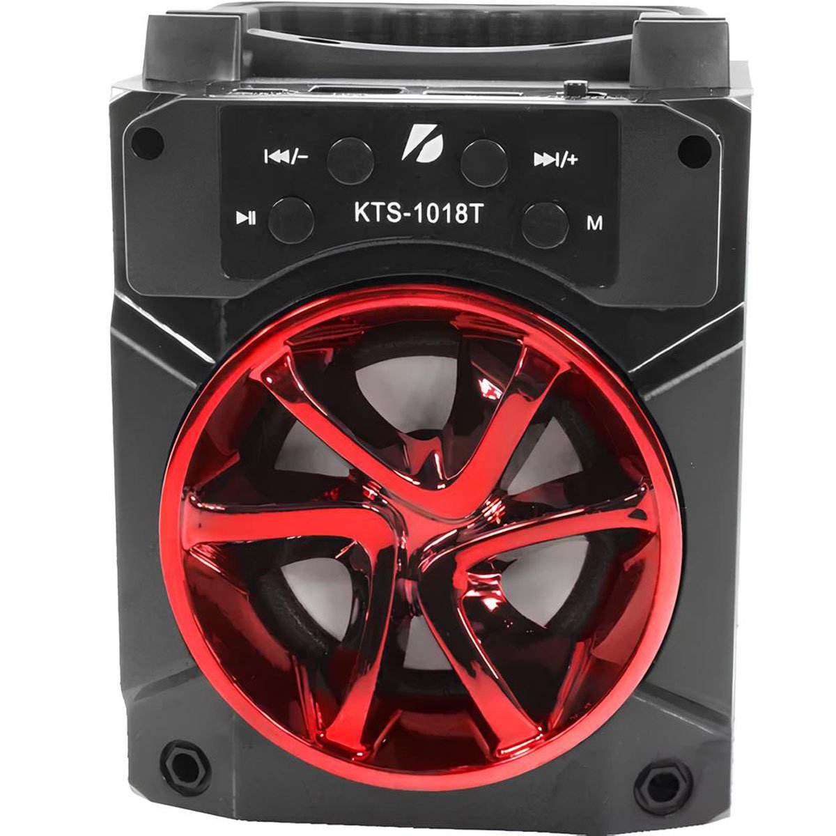 caixa de som com radio fm portatil bluetooth vermelho usb sd1