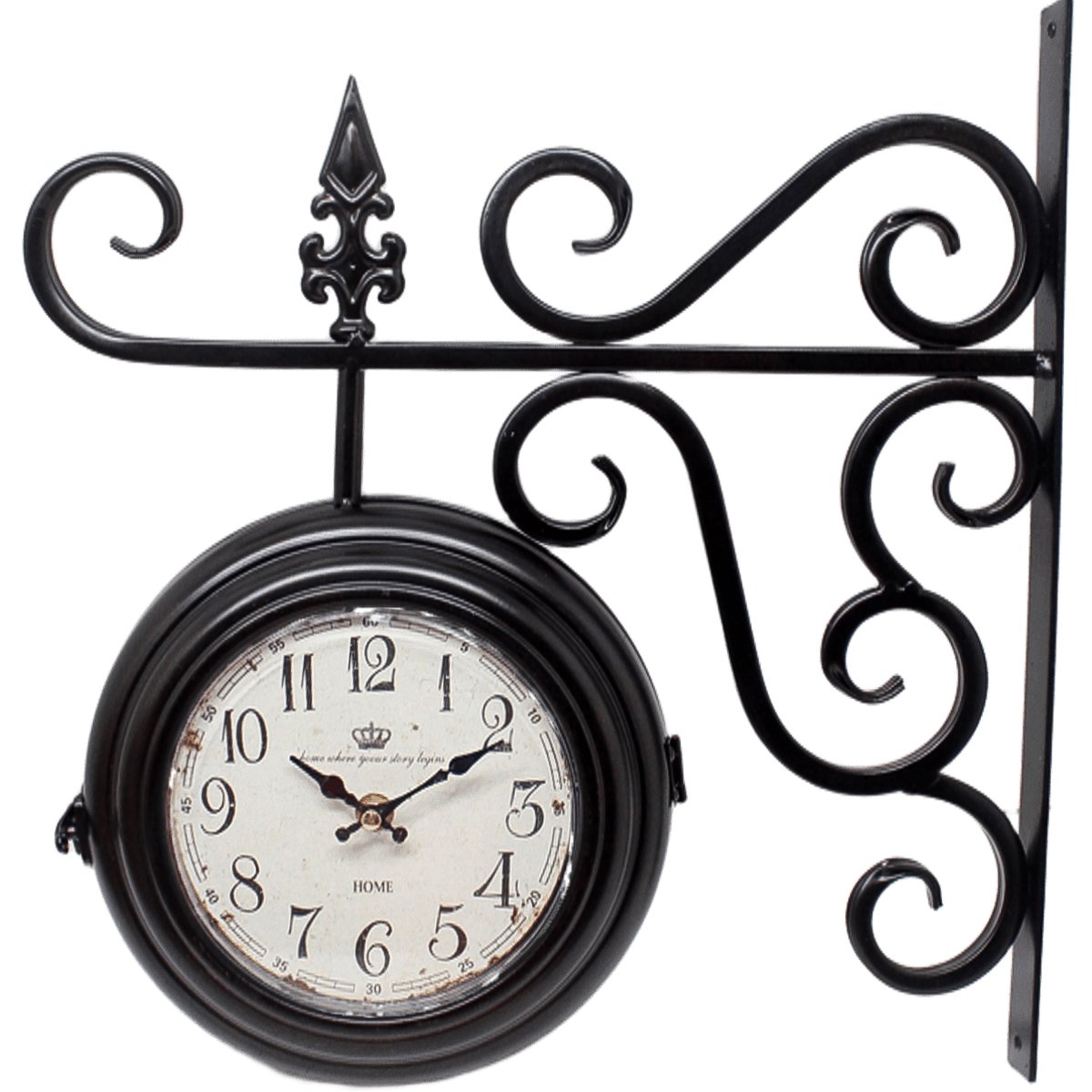 relogio de parede dupla face estacao trem europeu em metal1