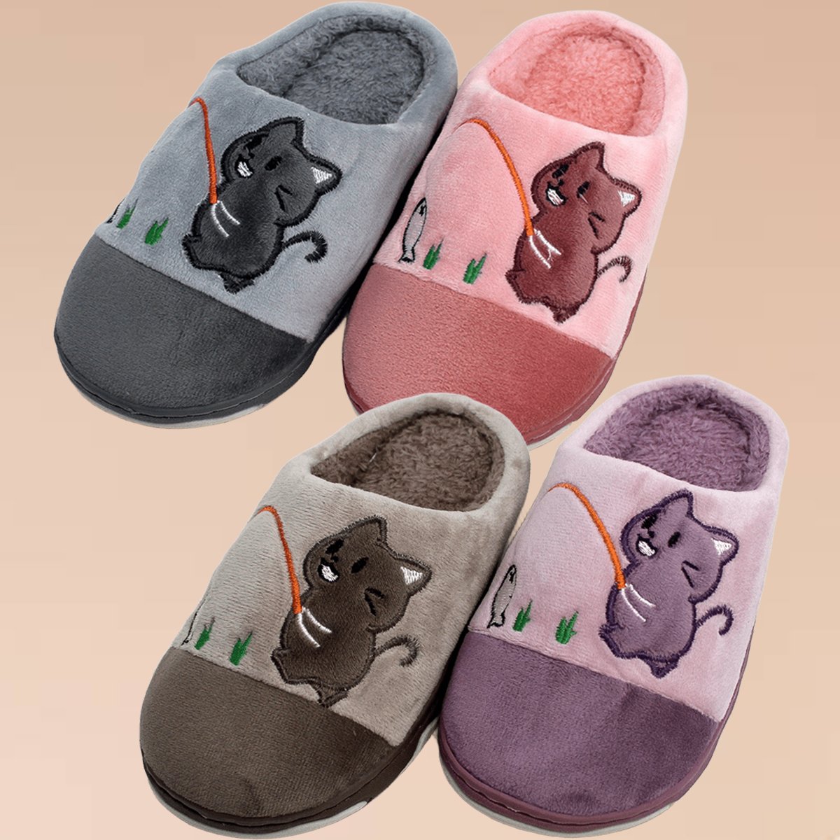 pantufas sapato gatinho pelucia chinelo de inverno infantil3
