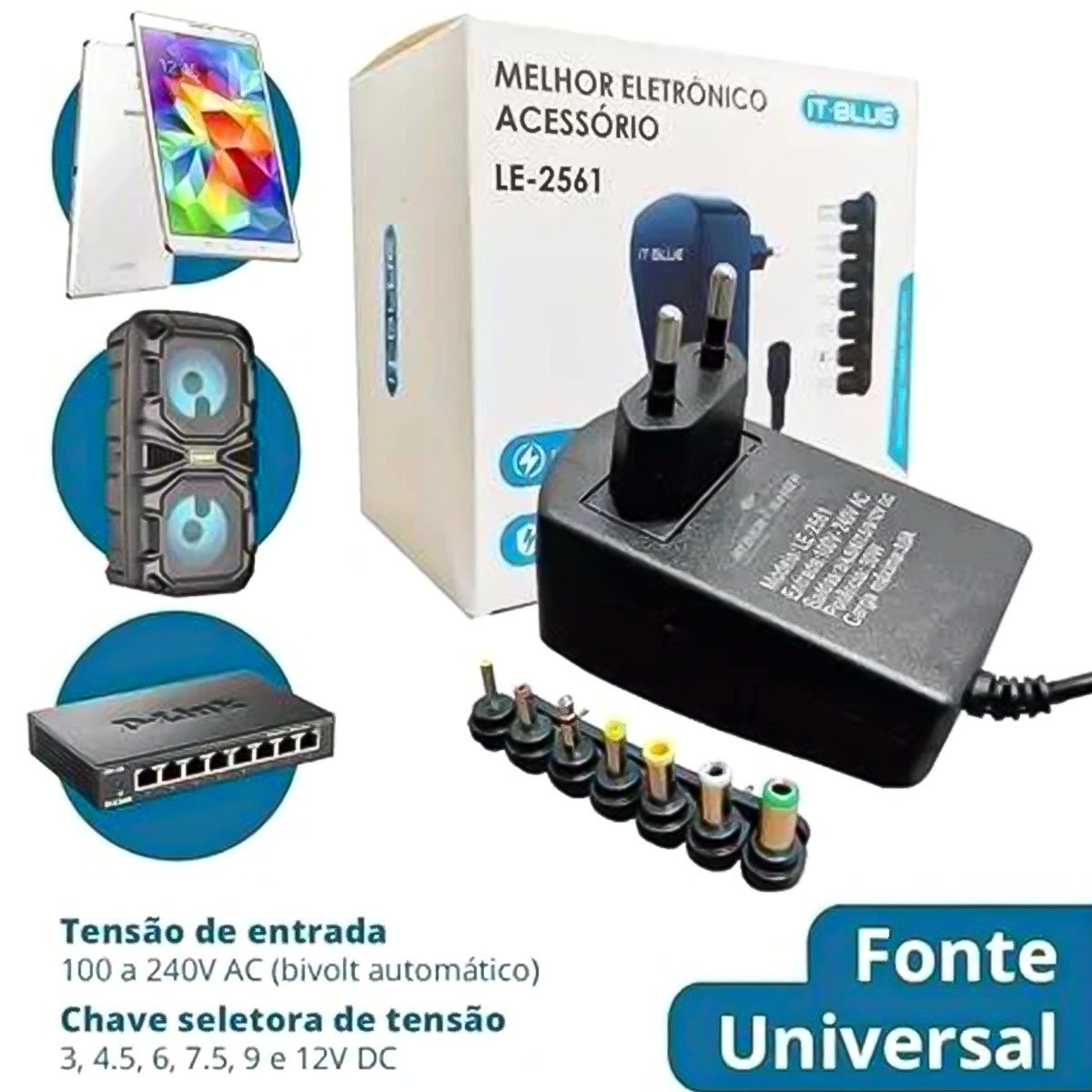 fonte de alimentacao universal bivolt tensao regulavel 30w1
