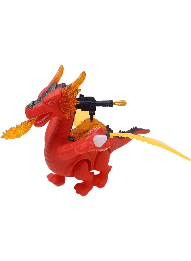 brinquedo dragao dinossauro 3 cabecas com luz som movimento vermelho1