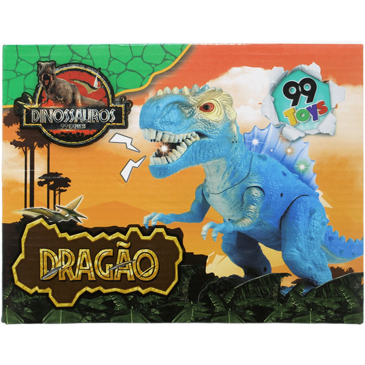 brinquedo tiranossauro rex dino com luz led sons movimentos