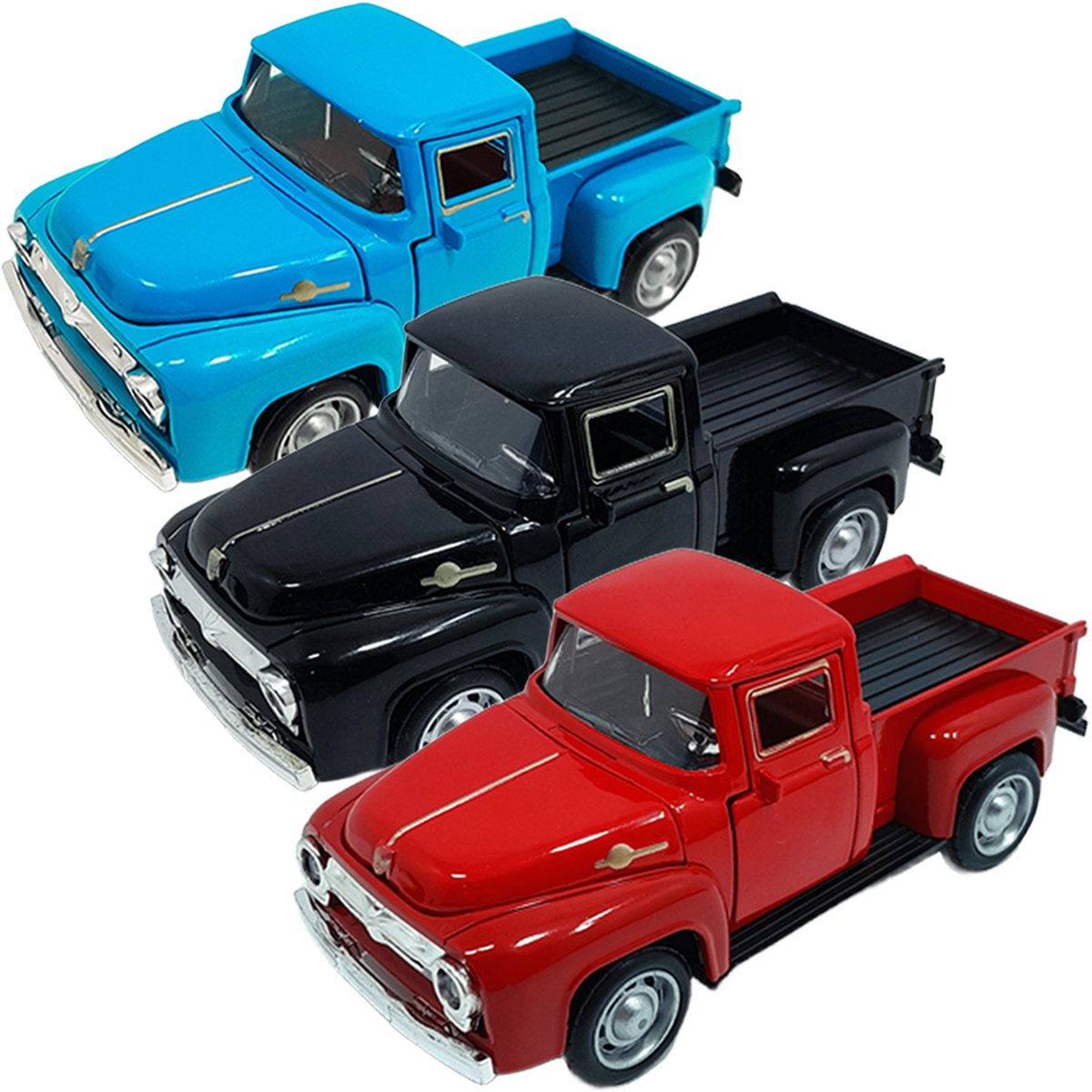 miniaturas carrinho camionete pickup f 100 em metal kit 3pcs