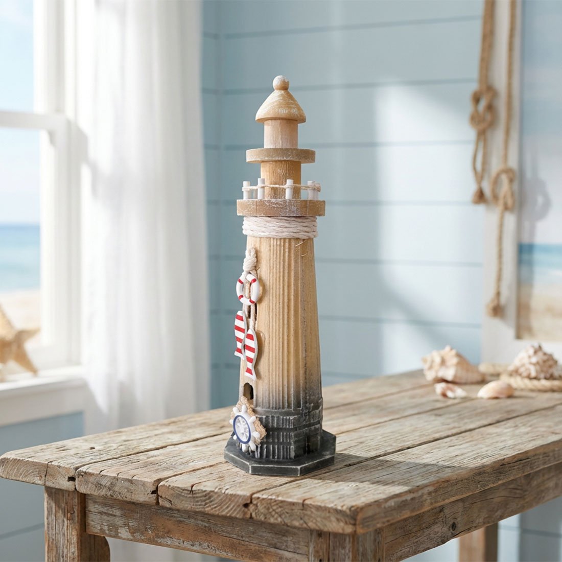 farol artesanal decoracao nautico casa praia maritimo 33cm1