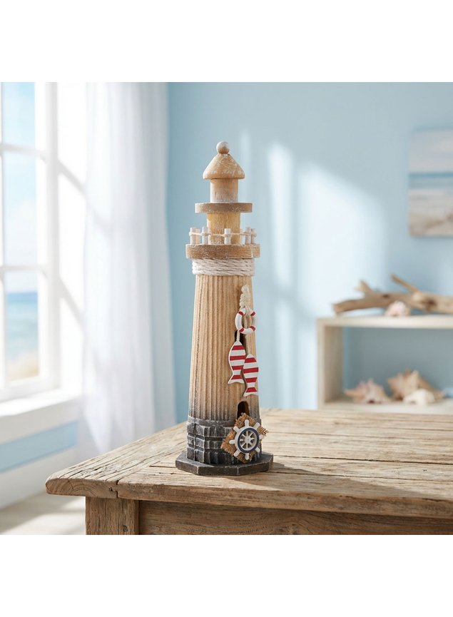 farol artesanal decoracao nautico casa praia maritimo 33cm2