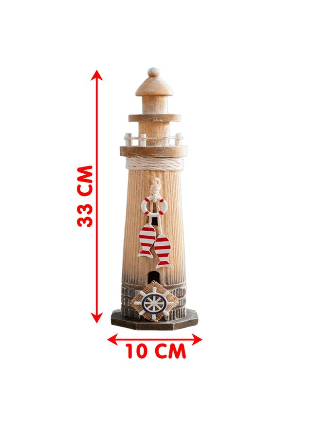 farol artesanal decoracao nautico casa praia maritimo 33cm3