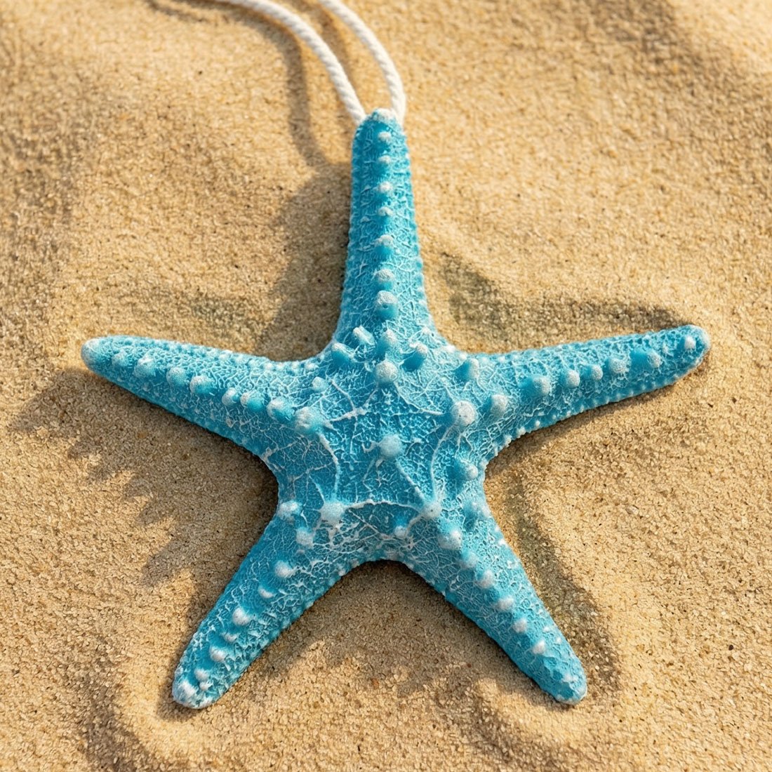 estrela do mar azul em resina enfeite casa praia oceano 16cm1