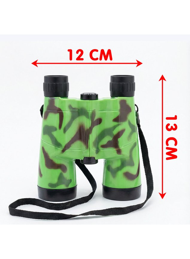 brinquedo binoculo bussola cordao infantil camuflado militar verde4