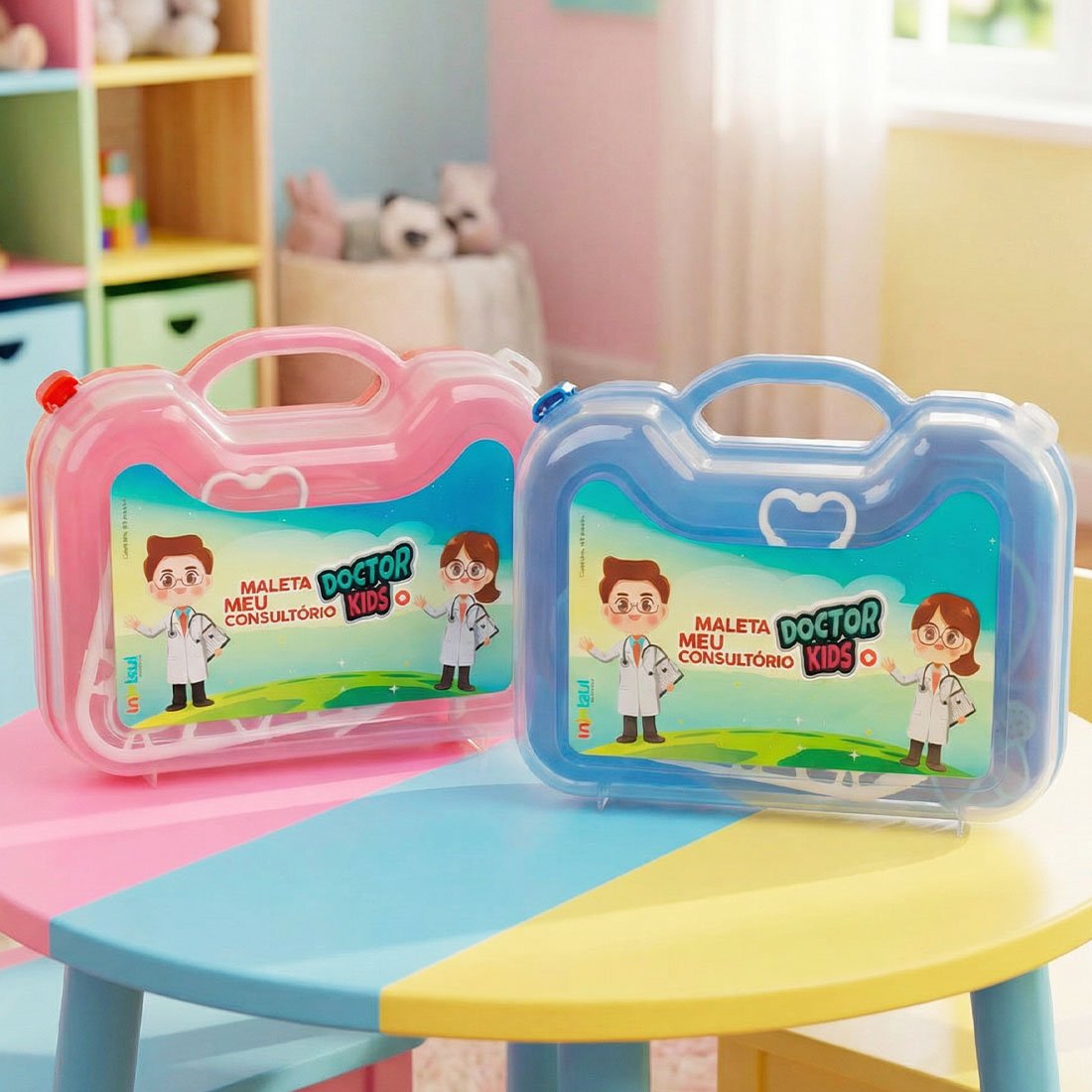 brinquedo maleta meu consultorio medico acessorios kit 6pcs