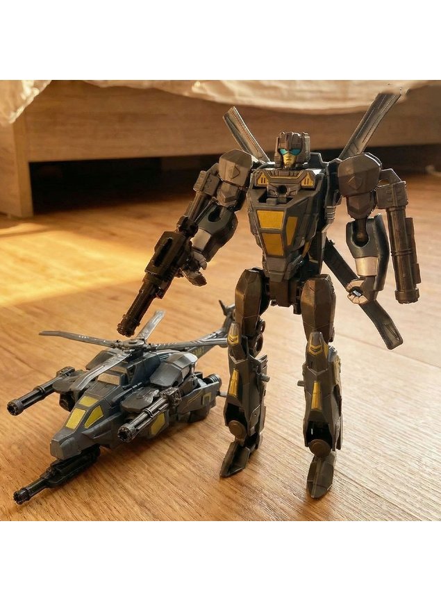 brinquedo boneco robo guerreiro heroi militar com acessorios preto7