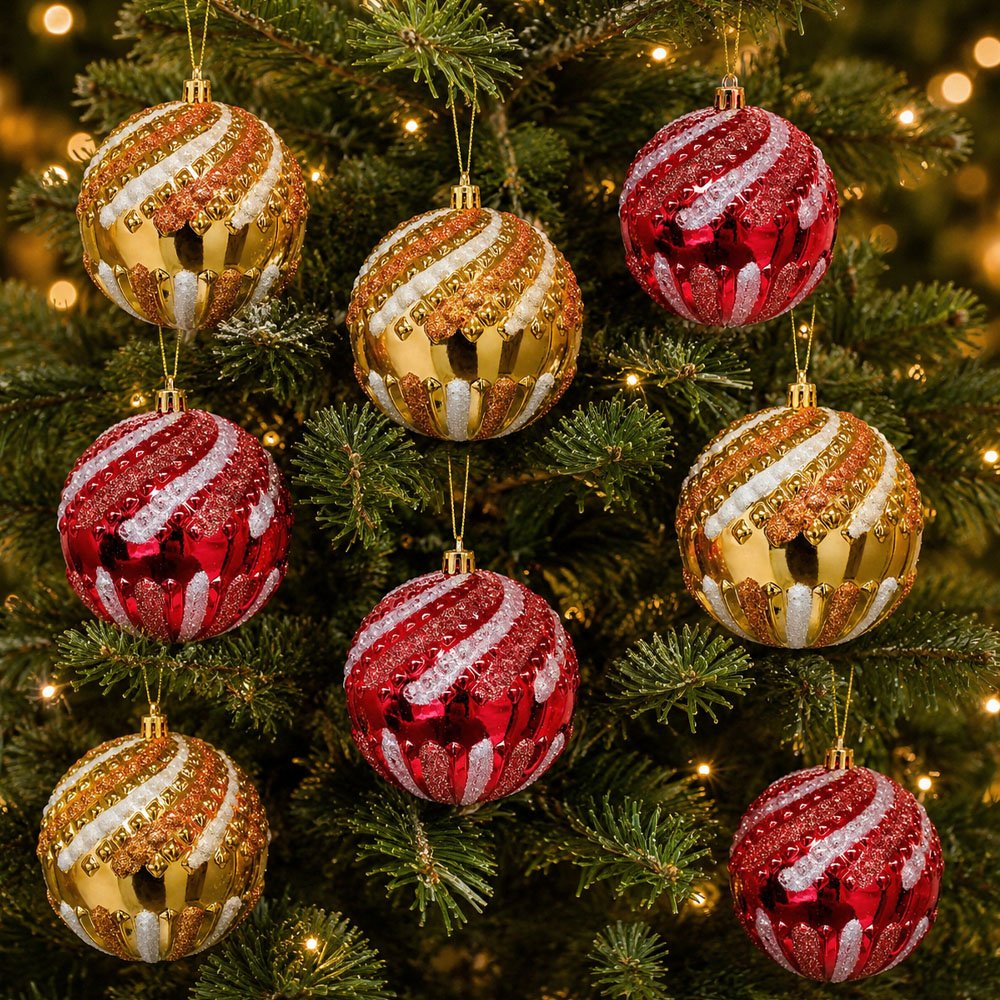 bolas mistas decoracao enfeite arvore natal 10cm