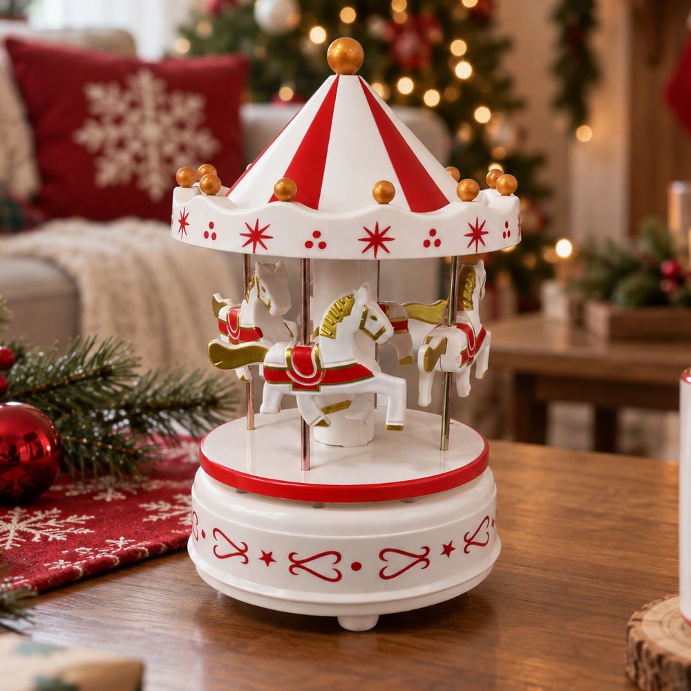 carrossel musical branco enfeite decoracao natal corda 17cm1